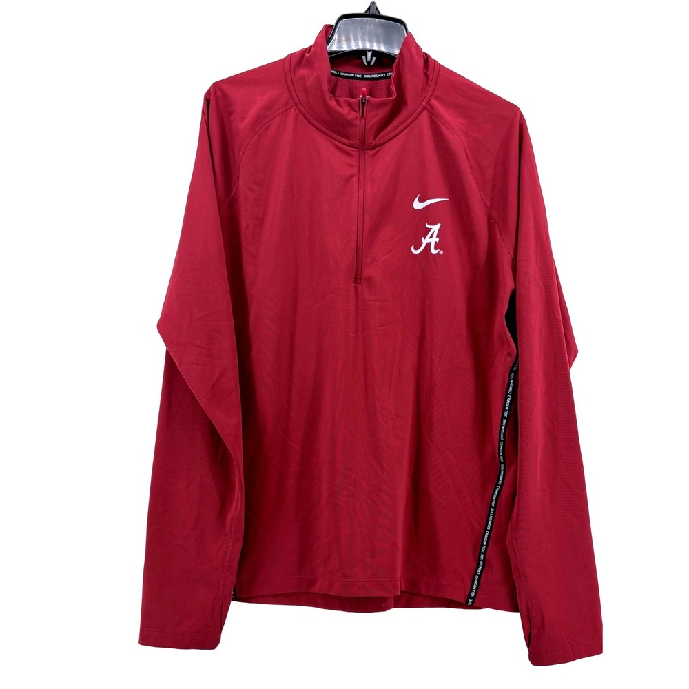 Nike Alabama Crimson Tide Dri-FIT Quarter Zip Pullover Mens 2XL Crimson Red